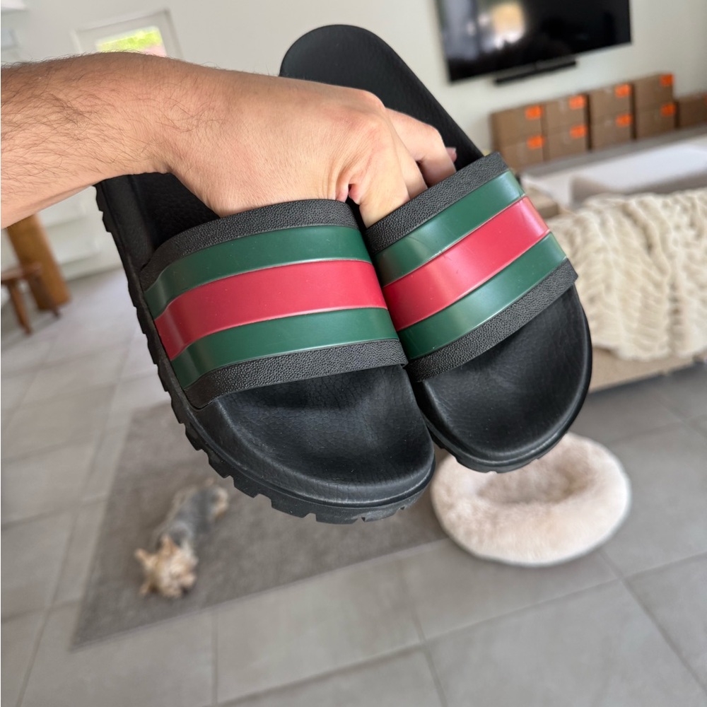 Authentic Gucci Web Slide Sandal